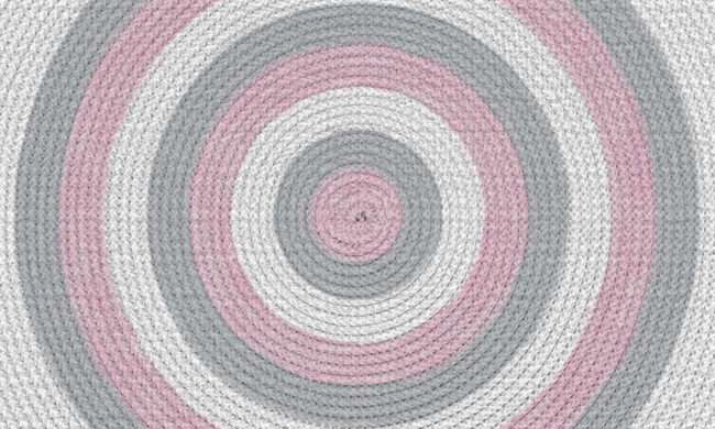 שטיח פיויסי עיגולים ורוד ואפור