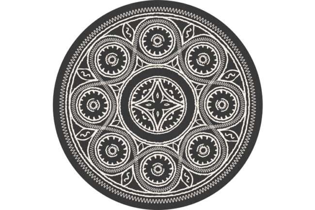 שטיח פיויסי עגול סאנה שחור