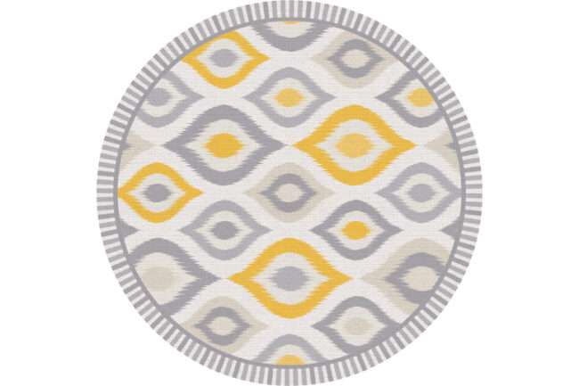 שטיח פיויסי עגול עלמה צהוב