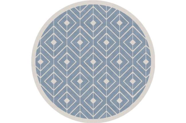 שטיח פיויסי עגול קאיה מלא כחול
