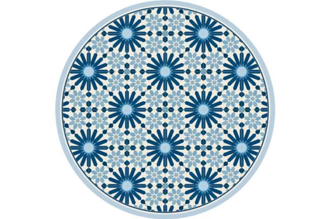 שטיח פיויסי עגול מרקש כחול