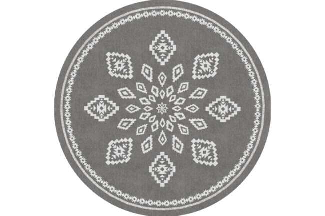 שטיח פיויסי עגול סמארה אפור
