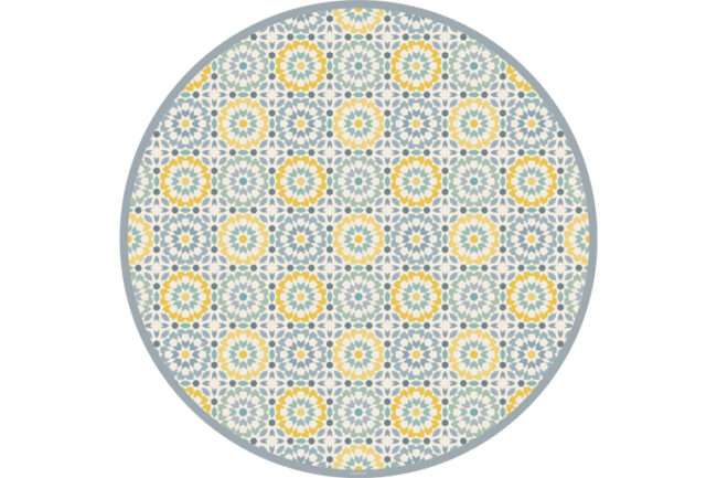 שטיח פיויסי עגול מרוקו אפור וצהוב
