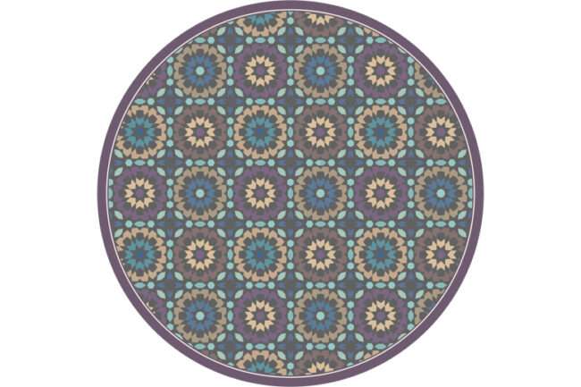 שטיח פיויסי עגול מרוקו סגול ואפור